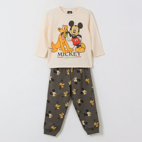 Pijama Manga Larga Niño Mickey & Pluto Blanco Disney