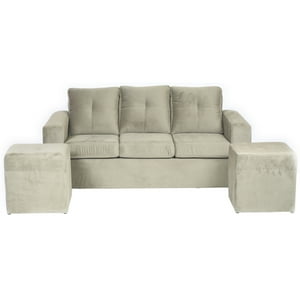 Muebles América - Living Emilia Felpa Beige