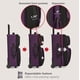 thumbnail image 4 of Maleta U.S. Traveler Rio Lightweight Softside Púrpura con 2 ruedas, 4 of 6