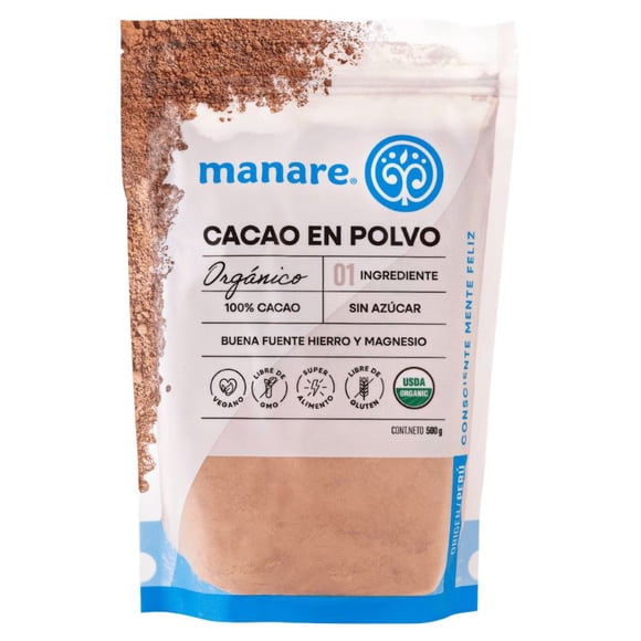 Cacao en polvo orgánico Manare 500 gr.