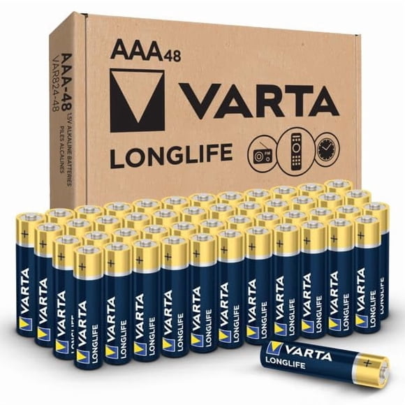Batería alcalina VARTA Longlife AAA, paquete de 48