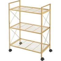 Casa Vinte - Carro Auxiliar Organizador Bar Metálico Dorado Vika