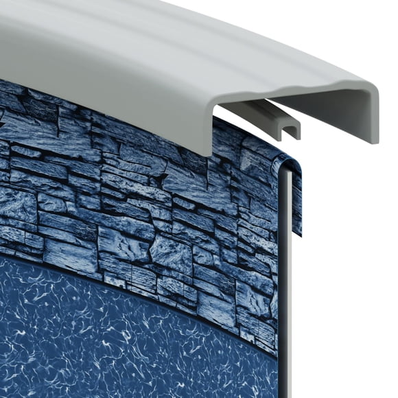 Pureline Revestimiento Superpuesto Ovalado de Piedra Apilada para Piscina Sobre el Suelo 16'x32', Pared 48"-54", Gauge Estándar