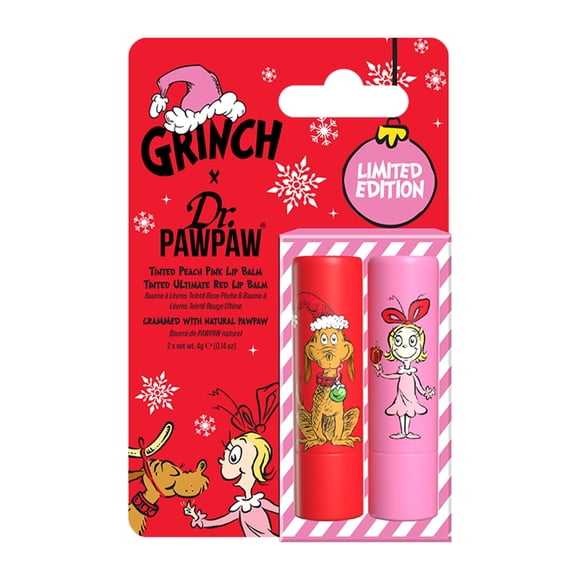Set de Bálsamos Labiales Dr. PawPaw The Grinch Ultimate Rojo y Durazno