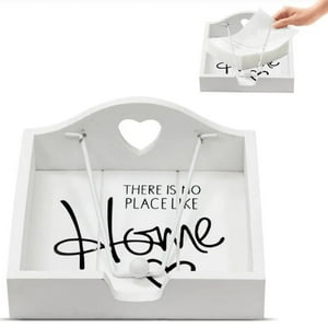 Fliperex - Porta Servilletas De Madera Estilo Vintage Buena Calidad Blanco