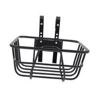 Magideal - Cesta Para Bicicleta Fabricada En Alambre Metálico, Con Gancho, Genérica Para Bicicletas De Montaña, Negra, Sin Tapa, Marco Reforzado, 25 X 25 X 12 Cm