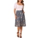 thumbnail image 2 of INSPIRE CHIC Falda Midi Línea A para Mujer Vuelta al Colegio Estampado Floral Chiffón Vintage Faldas de Verano Gris Azul S, 2 of 6