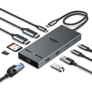 Estación De Acoplamiento Usb C Ugreen Revodok Pro 10 En 1 Dual 4K @60Hz
