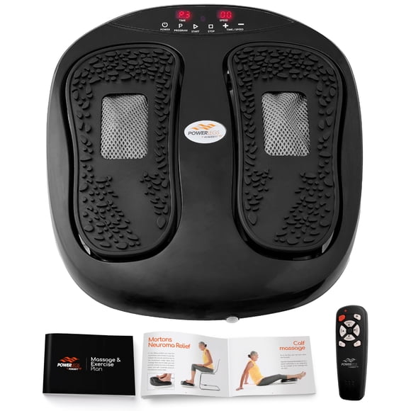 Masajeador de pies Powerfit Power Legs con mando a distancia, color negro