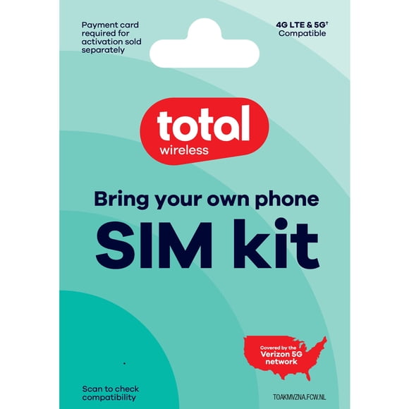 Chip Total Wireless SIM Kit BYOP 4G LTE 5G Compatible