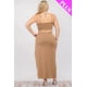 thumbnail image 2 of Saronite Conjunto de Dos Piezas de Top Corto, Camisola y Falda Larga con Abertura Frontal en el Muslo, Color Coca Moca (Talla Grande para Mujer), 2 of 5