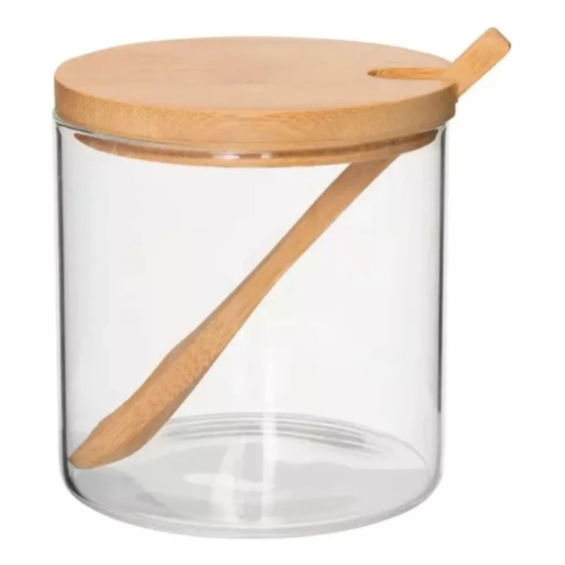 Mtm - Frasco De Vidrio Con Cuchara Y Tapa Bambú