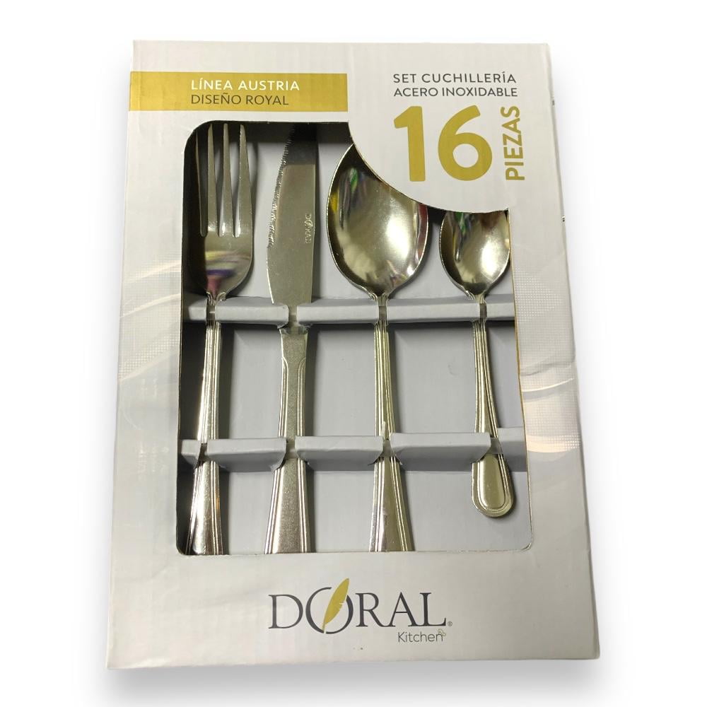 N-ofertas - Set Cubiertos Royal Cuchilleria Servicio 16 Pcs Doral
