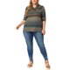 thumbnail image 2 of Agnes Orinda Conjuntos de Halloween para Mujeres Tallas Grandes Tops de Escuela Universitaria Blusa Casual Elegante de Manga 3/4 Cuello Asimétrico Camiseta de Moda 2X Azul Lago, 2 of 5