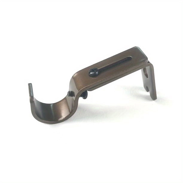 Upgrade Your Bathroom with our Set of 2 Adjustable Curtain Rod Wall Bracket Hooks in Silvery Black and Bronze - Perfect Bathroom Accessories!