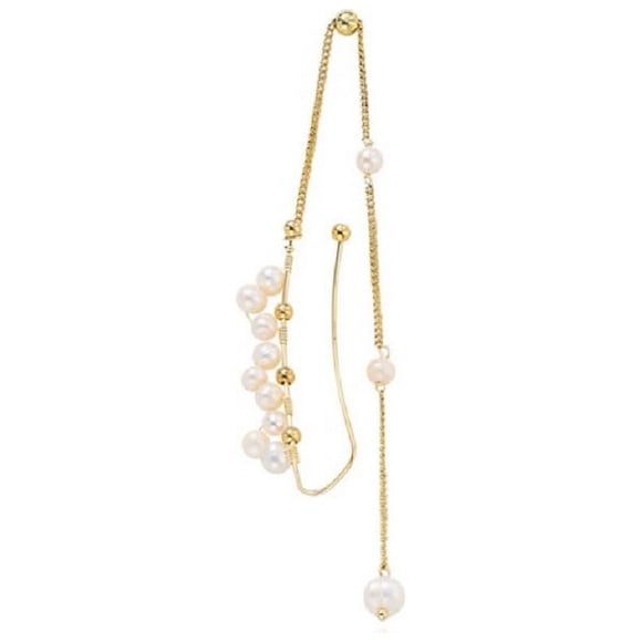 Pendiente Trepador 1 Pieza Perlas Blancas Vintage Moda