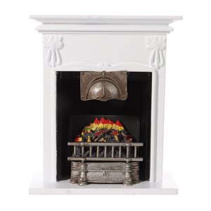 Magideal - Chimenea Para Casa De Muñecas A Escala 1:12, Accesorio Para Muebles Artesanales En Miniatura, Decoración De Madera Realista Y Versátil Para Cumpleaños