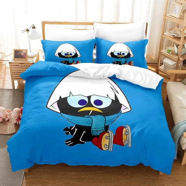 Anime Cute Calimero Bedding Set Duvet Cover Bed Set Quilt Cover Pillowcase Comforter Boys Adult Bedding Set