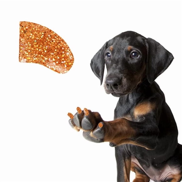 Gorros de uñas para perros Pretty Claws, 60 peniques, color dorado con purpurina, tamaño pequeño