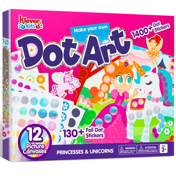 Kit Dot Art Klever Kits para niños de 3 a 7 años con pegatinas