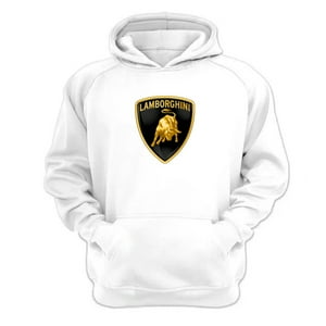 Genérico - Polerón Canguro Lamborguini Blanco Talla S Unisex