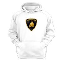 Genérico - Polerón Canguro Lamborguini Blanco Talla L Unisex