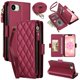 thumbnail image 1 of Para iPhone 17e / iPhone 16e Funda Tipo Billetera con Bloqueo RFID, Funda de Teléfono Tipo Bolso Cruzado con 9 Ranuras para Tarjetas, Bolsillo con Cierre y Correa Desmontable, Rojo, para iPhone 17e, 1 of 9