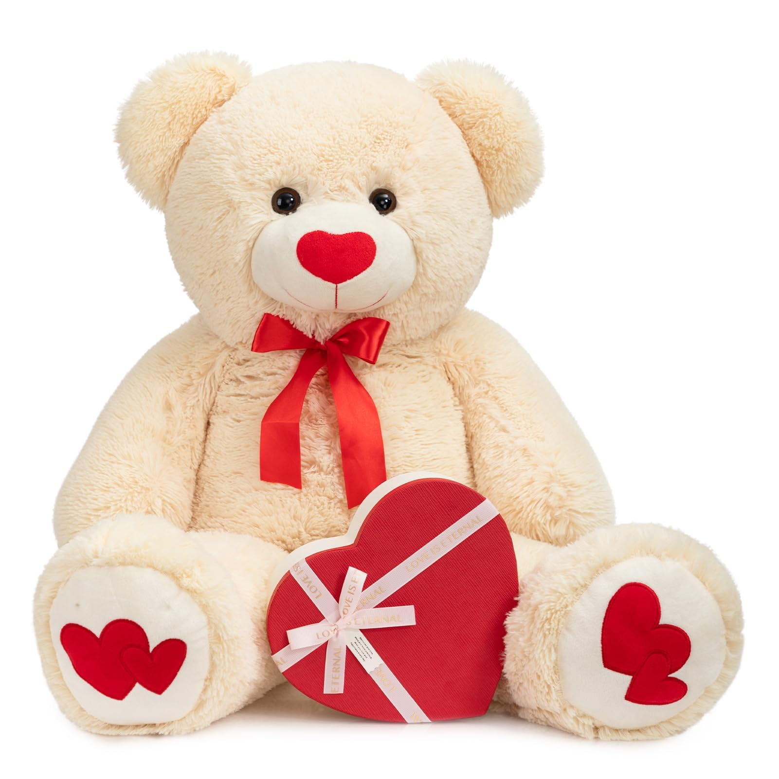 Peluche Con Forma De Oso De Peluche Hollyhome, 90 Cm, Con Corazón Rojo