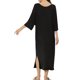 thumbnail image 3 of INSPIRE CHIC Vestido de Noche Maxi de Manga 3/4 para Mujer Regreso a Clases Camisón Largo Suave y Elástico con Cuello Redondo Ajuste Relajado Ropa de Casa 2XL Negro, 3 of 6