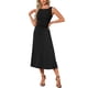 thumbnail image 1 of INSPIRE CHIC Vestido Formal Elegante sin Mangas para Mujer con Cintura Alta Fruncida y Línea A para el Trabajo M Negro, 1 of 5