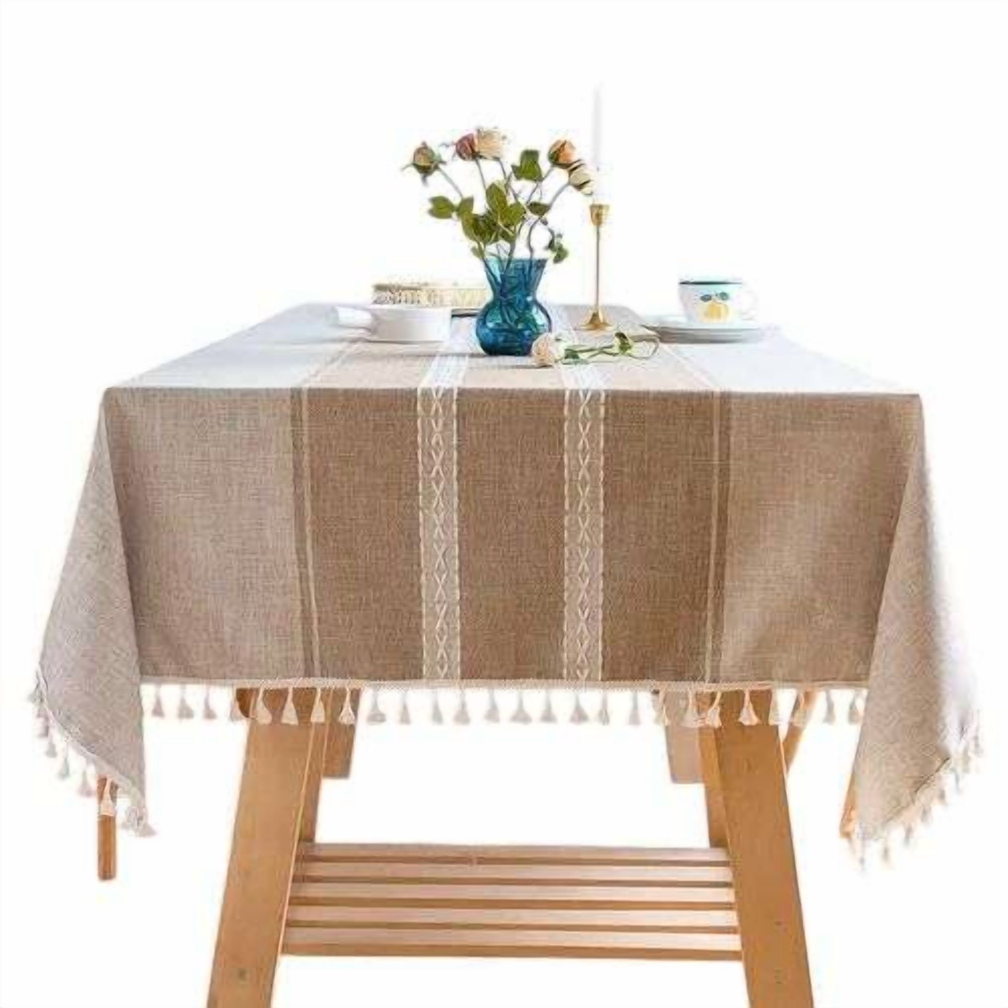 Oem - Mantel De Algodon Mesa Cuadrado Diseño Linea 140x180cm 4