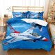 thumbnail image 1 of Fighter Airplane Sky Print Quilt Duvet Cover Set Queen Bedspread Super Soft3-Piece Bedding Set, 1 of 5
