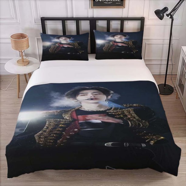 Sunghoon'S Dazzling Performance Themed Bedding Set Including Duvet Cover And Pillowcases. Soft