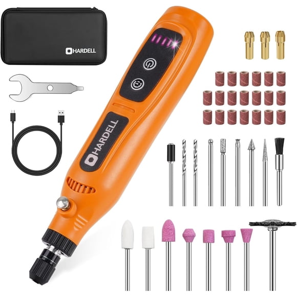 HARDELL Mini Cordless Rotary Tool, 4V 5-Speed, 42-Piece Mini Drill