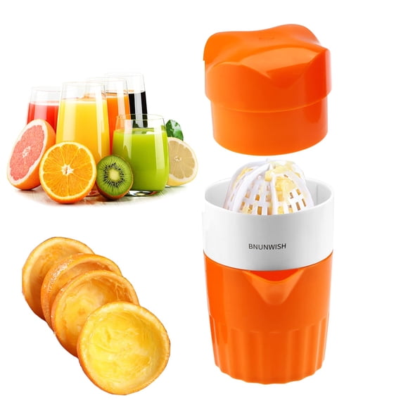 Exprimidor manual BNUNWISH, exprimidor de naranjas y cítricos con colador, 485 ml