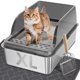 thumbnail image 1 of Caja de arena para gatos UPSKY de acero inoxidable XL con tapa para razas grandes, 1 of 7