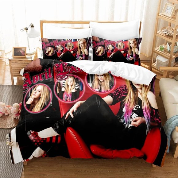 ed Avril Lavigne Bedding Set Boys Girls Duvet Cover Pillowcase Bed Kids Adult Fashion Home Textileextile