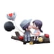 thumbnail image 4 of Decoración de coche, lindas parejas de dibujos animados, figuras de acción, miniaturas de pareja besándose, adorno de globo, para regalos de niñas y f Tenedor de árbol gris, 4 of 5