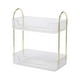 thumbnail image 1 of Cocina Debajo Del Fregadero Estante De Pie Organizador De Mostrador De Tocador Estante Para Lápiz Labial 2 Niveles Transparente, 1 of 5