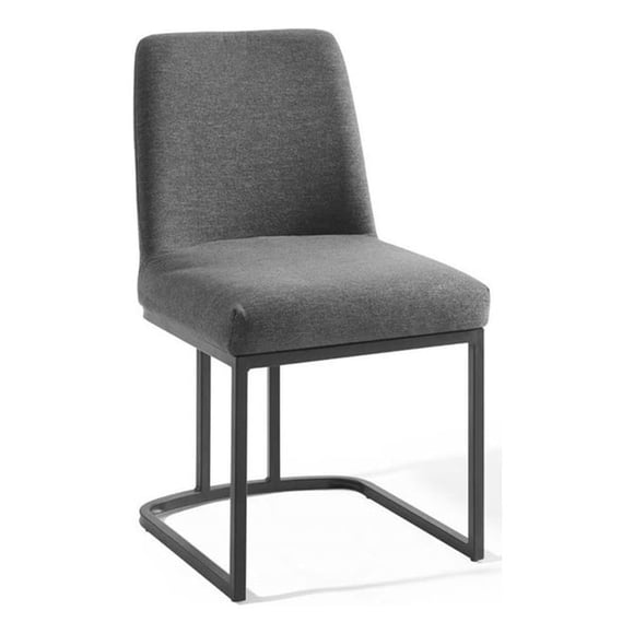 Silla auxiliar de comedor Modway Amplify tapizada en color negro carbón