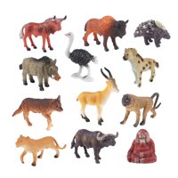 Magideal - Juego De 12 Modelos De Animales De África, Juguetes Educativos, Manualidades, Regalos Para Niños Y Niñas, Figuras De Animales De Simulación, Juego De