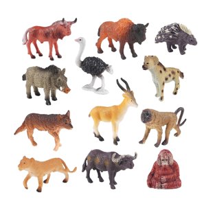Magideal - Juego De 12 Modelos De Animales De África, Juguetes Educativos, Manualidades, Regalos Para Niños Y Niñas, Figuras De Animales De Simulación, Juego De