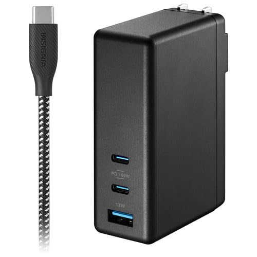 Cargador USB-C INSIGNIA de 112 W con PD y cable, negro