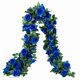 thumbnail image 1 of Guirnalda artificial de rosas y flores falsas de 16 pies, 2 unidades, color azul, 1 of 6