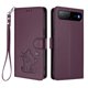 thumbnail image 1 of Funda Volteable con Diseño de Gato para Infinix Hot 60i 5G, Morado Oscuro, 1 of 6