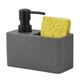 thumbnail image 3 of Dispensador de jabón líquido moderno y soporte de esponja con caja de almacenamiento práctico dispensador de jabón para fregadero de cocina multiusos , GRIS, 3 of 5