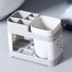 thumbnail image 1 of Organize Your Bathroom with our 1pc Toothbrush Holder Toothpaste Holder Stand Wash Cup Set with Hollow Design Drain and Clear Drawer - Perfect for a Tidy and Stylish Bathroom!, 1 of 4