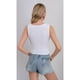 thumbnail image 2 of Top Corto Mujer Elasticado Sin Manga Acanalad Musculosa 7608, 2 of 2