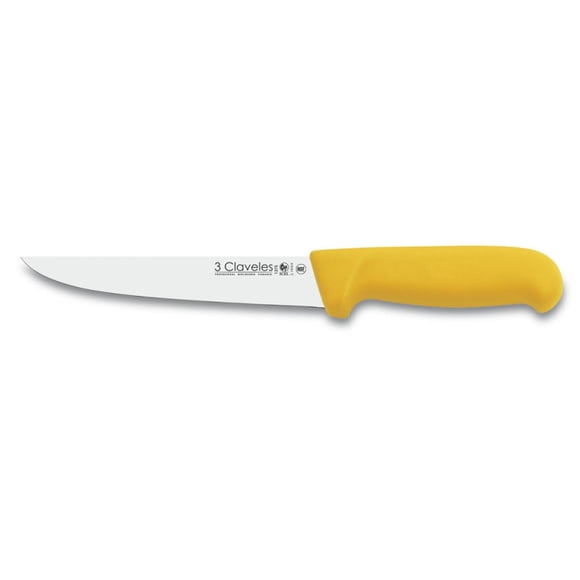 Cuchillo Carnicero Tres Claveles 18 cm Profesional 01383 Mango Amarillo