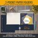 thumbnail image 2 of Portfolio Folders Better Office Products, paquete de 50 unidades, azul marino, 2 of 6